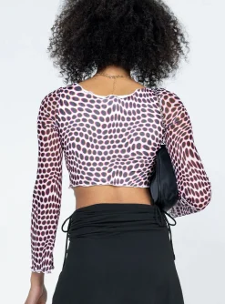Princess Polly Harrison Long Sleeve Mesh Top/ White   Black Shop