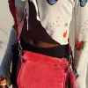 Princess Polly Harvey Croc Multi Pocket Bag  Red New