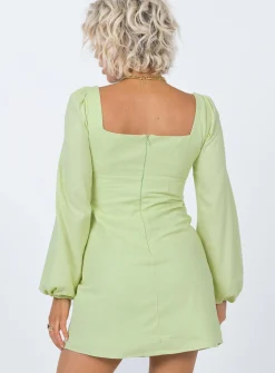 Princess Polly Hastings Long Sleeve Mini Dress  Green Store