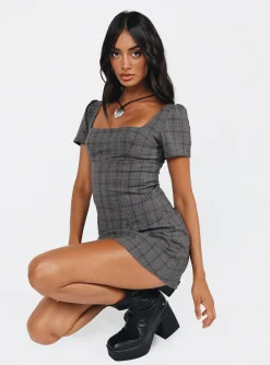 Princess Polly Hastings Mini Dress  Check Hot