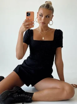 Princess Polly Hastings Romper  Black Flash Sale