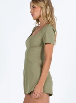 Princess Polly Hastings Romper Sage Outlet