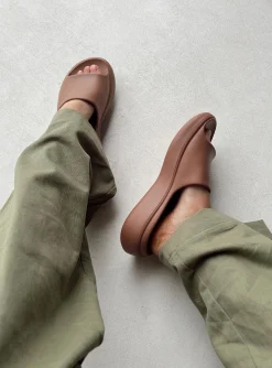 Princess Polly Havana Slides Choc Latte   Brown Best