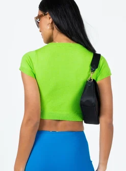 Princess Polly Have A Nice Day Knit Tee  Green Store