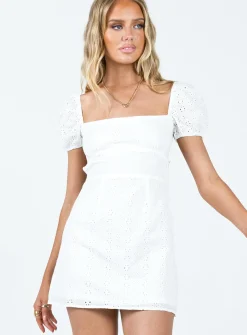 Princess Polly Havena Anglaise Mini Dress  White Store