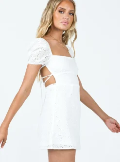 Princess Polly Havena Anglaise Mini Dress  White Store