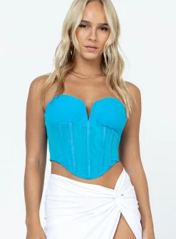 Princess Polly Hawker Top  Blue Cheap