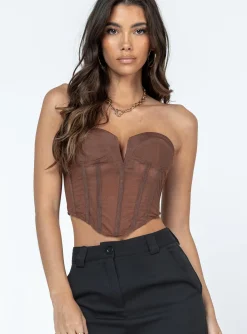 Princess Polly Hawker Top  Brown Shop