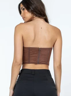 Princess Polly Hawker Top  Brown Shop
