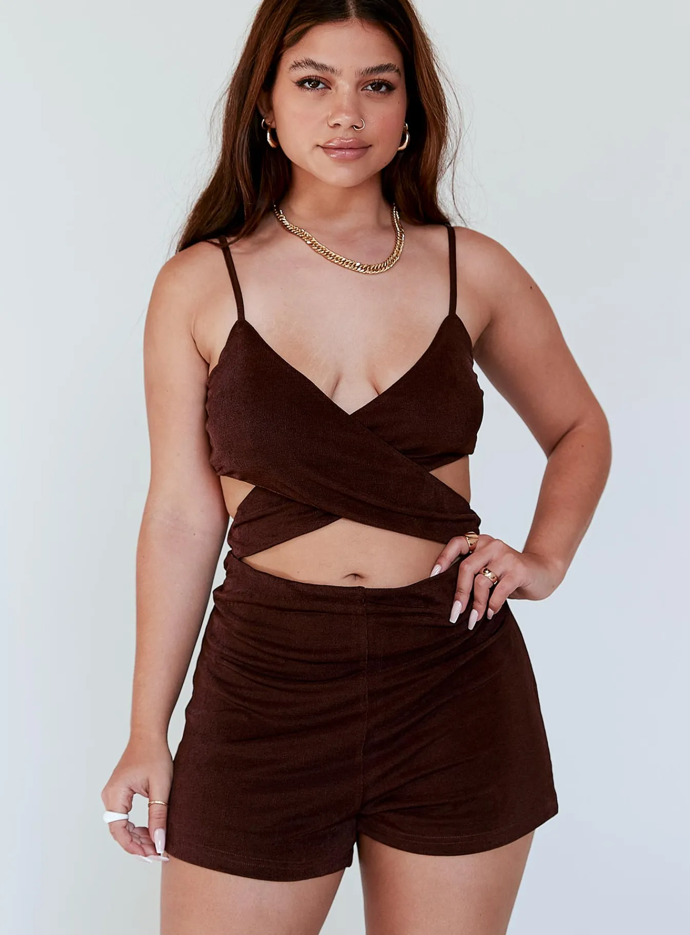 Princess Polly Hawthorne Romper Brown Hot
