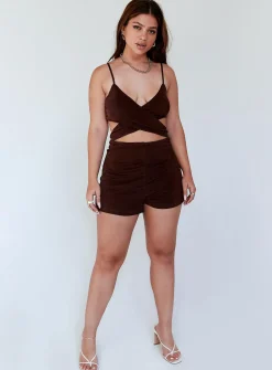 Princess Polly Hawthorne Romper  Brown Hot