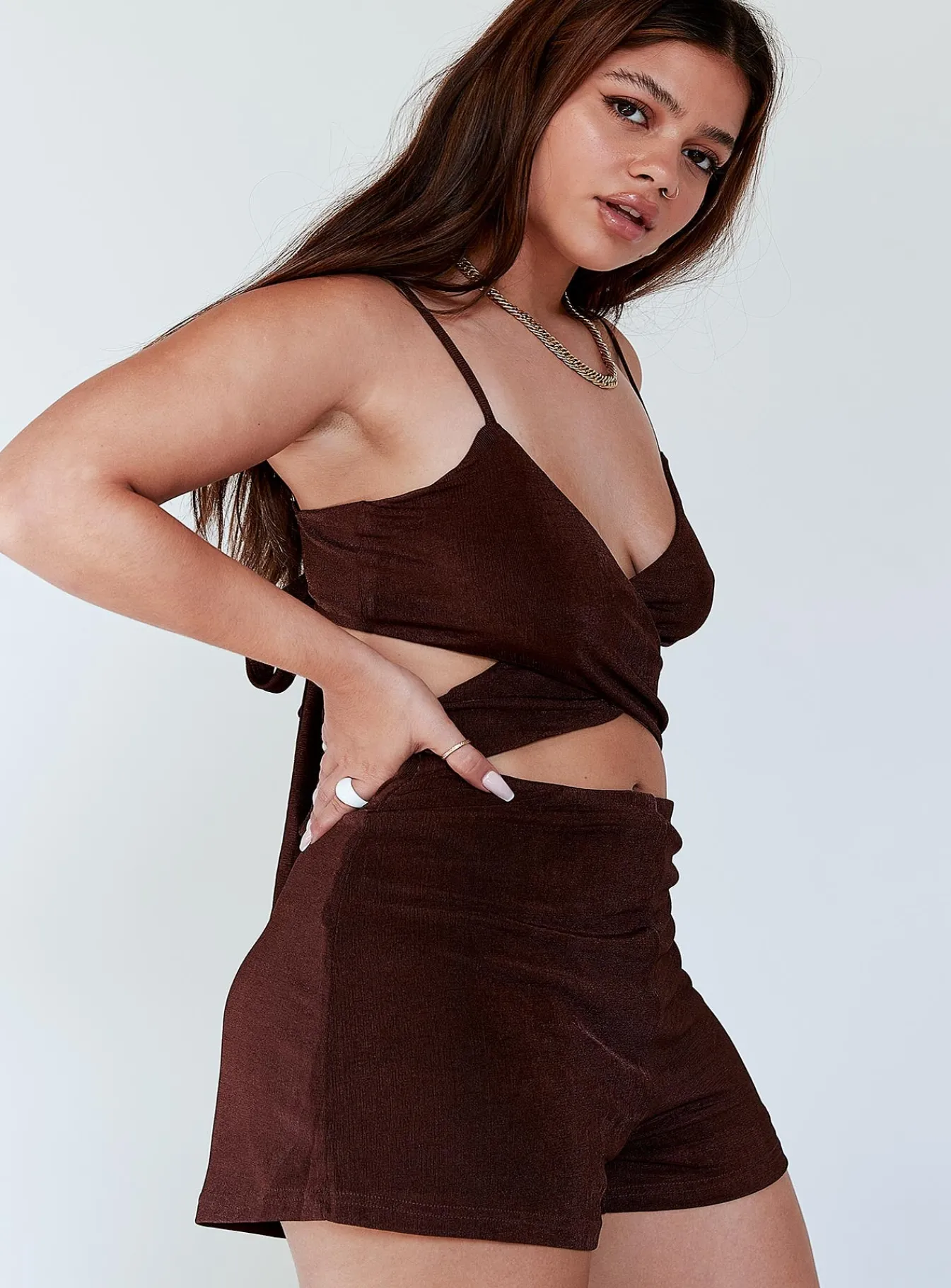 Princess Polly Hawthorne Romper Brown Hot