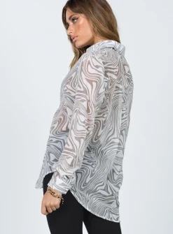 Princess Polly Hayden Shirt Beige Clearance