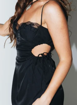 Princess Polly Hazel Cut Out Mini Dress Petite   Black Clearance