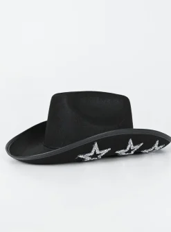 Princess Polly Headline Cowboy Hat  Black Hot