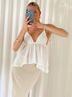 Princess Polly Hearts Flutter Top Ivory Hot