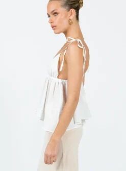 Princess Polly Hearts Flutter Top Ivory Hot