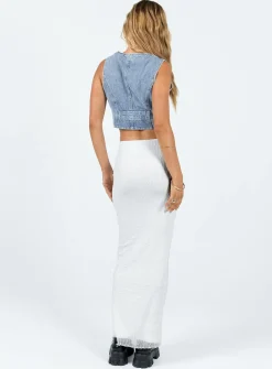 Princess Polly Heron Maxi Skirt White New