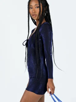 Princess Polly Hewitt Long Sleeve Mini Dress  Navy Discount
