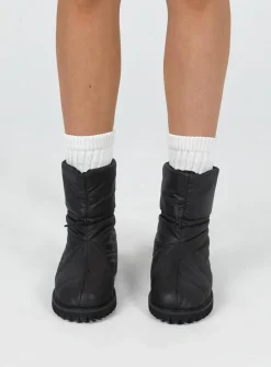 Princess Polly Higgins Quilted Ankle Boots  Black Cheap