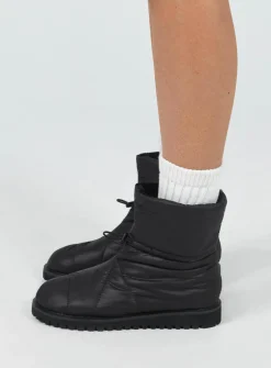 Princess Polly Higgins Quilted Ankle Boots  Black Cheap
