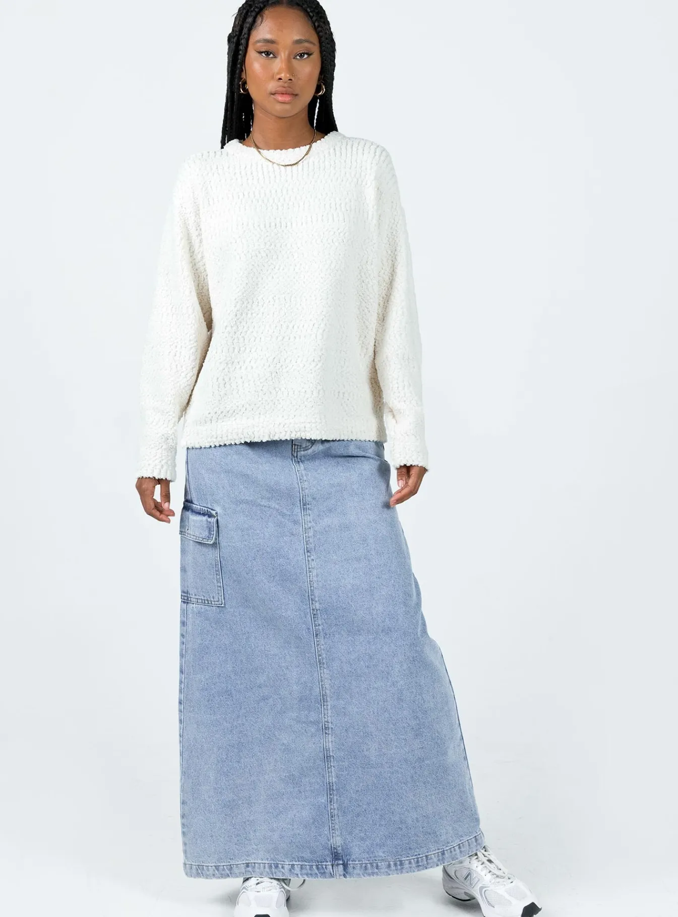 Princess Polly Highview Boucle Sweater White Hot