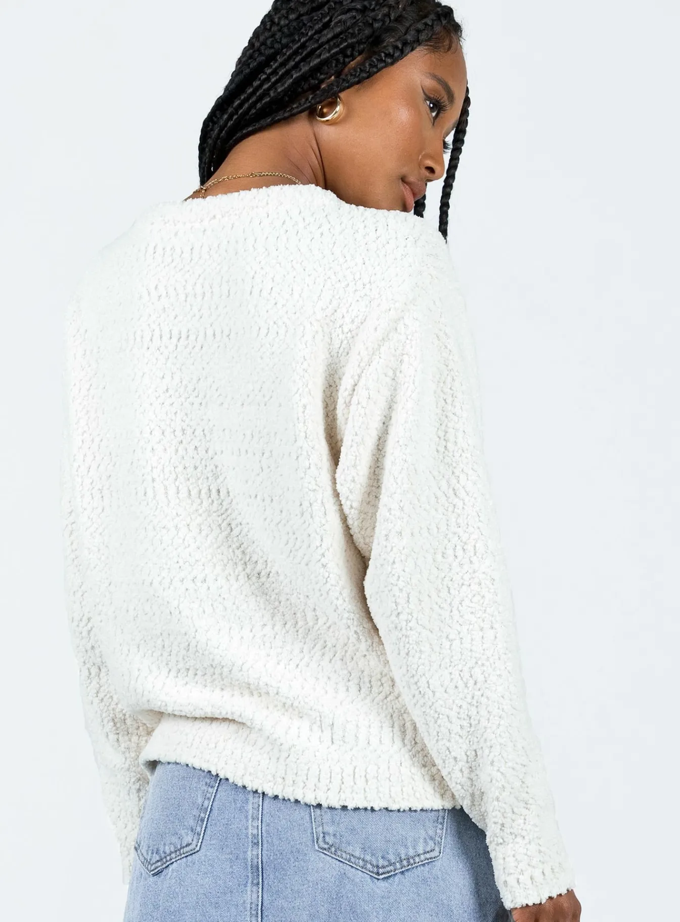 Princess Polly Highview Boucle Sweater White Hot