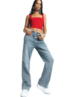 Princess Polly Hoban Jeans Mid Wash Denim Hot