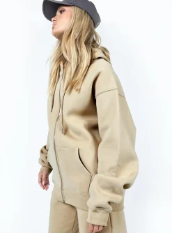 Princess Polly Hoda Zip Up Jacket  Beige Online