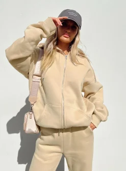 Princess Polly Hoda Zip Up Jacket  Beige Online