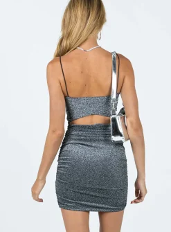 Princess Polly Holloway Wishes Mini Dress  Silver Hot