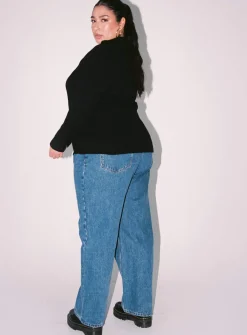 Princess Polly Holly Asymmetric Straight Leg Jeancurve Denim Fashion