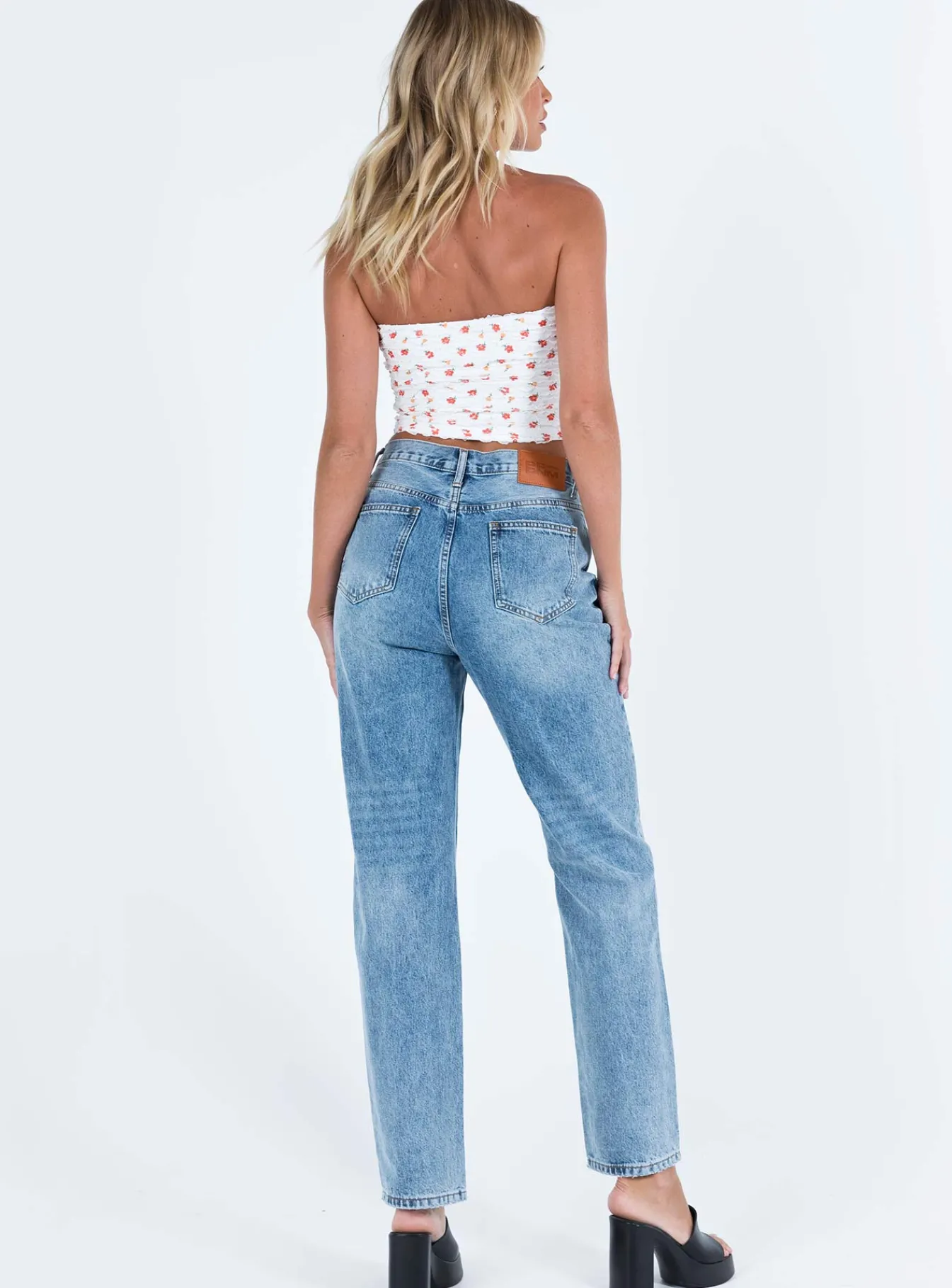 Princess Polly Holly Asymmetric Straight Leg Jean Light Wash Tall Denim Online