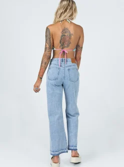 Princess Polly Holmes Low Rise Frayed Hemjeans   Denim New