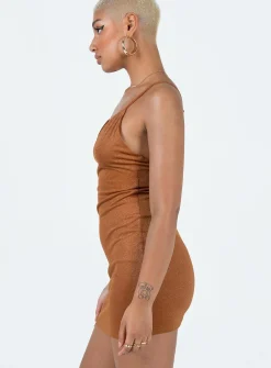 Princess Polly Holmwood Mini Dress Rust Brown Online