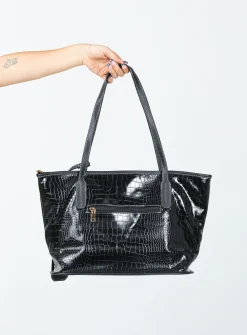 Princess Polly Holst Pu Tote  Black Outlet