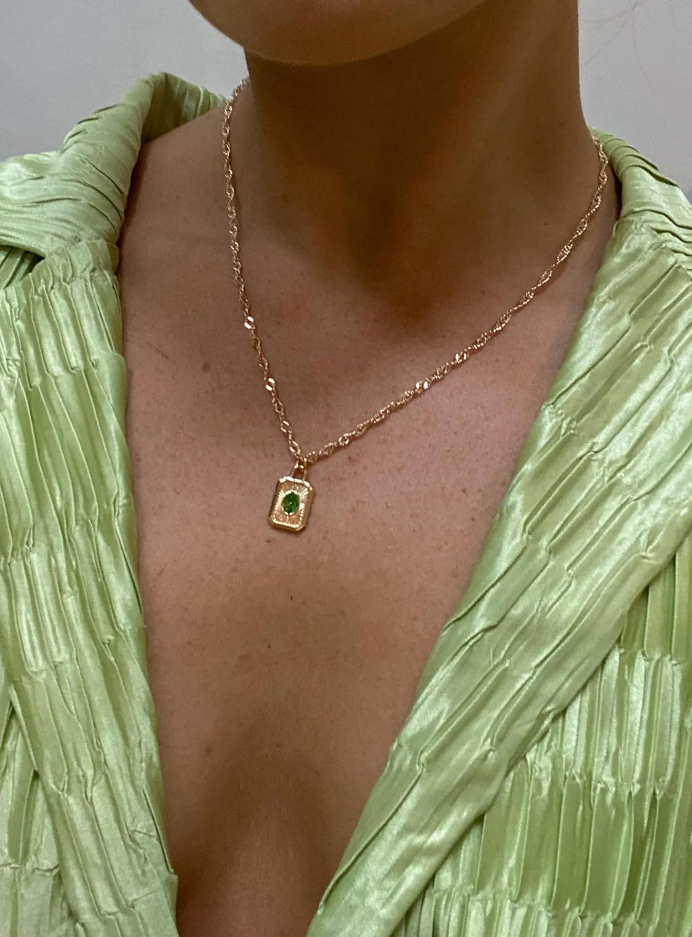 Princess Polly Honeydew Necklace/ Green Gold Cheap