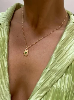 Princess Polly Honeydew Necklace/ Green   Gold Cheap