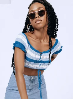 Princess Polly Honeydew Top  Blue Online