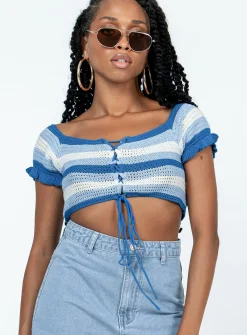 Princess Polly Honeydew Top  Blue Online