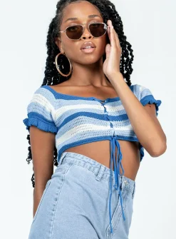 Princess Polly Honeydew Top  Blue Online