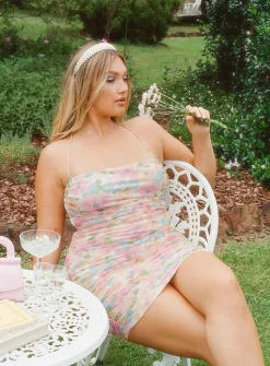 Princess Polly Hopeless Romantic Mesh Ruched Mini Dress  Multi Best