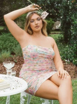Princess Polly Hopeless Romantic Mesh Ruched Mini Dress  Multi Best