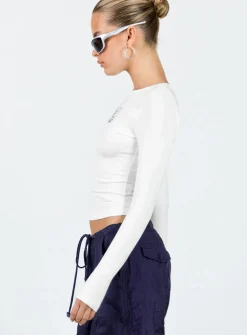 Princess Polly Horror Night Long Sleeve Top  White Discount