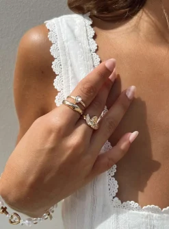 Princess Polly Hosanna Ring Pack  Gold Cheap
