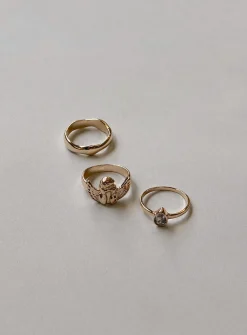 Princess Polly Hosanna Ring Pack  Gold Cheap