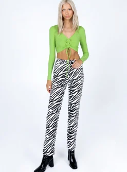 Princess Polly Hudson Long Sleeve Top  Green Outlet