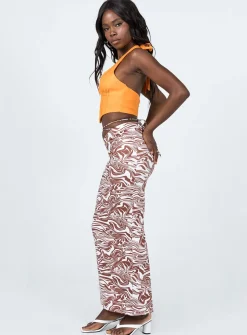 Princess Polly Hunter Maxi Skirt Zebra   Brown New