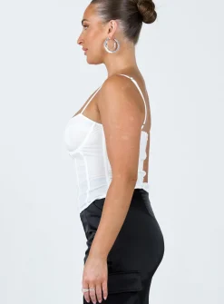 Princess Polly Hunter Mesh Corset  Ivory Cheap