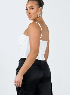 Princess Polly Hunter Mesh Corset  Ivory Cheap
